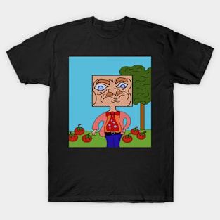 square head man apples from tree T-Shirt